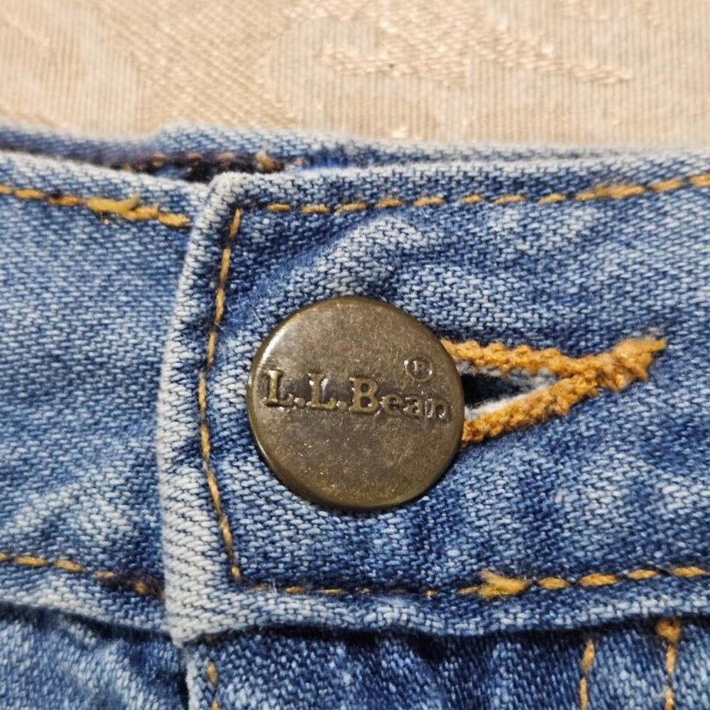 LL BEAN LIGHT WASH COTTON 5 POCKET JEAN CAPRIS  22W  CROPPED PANTS STRAIGHT LEG - Picture 3 of 6